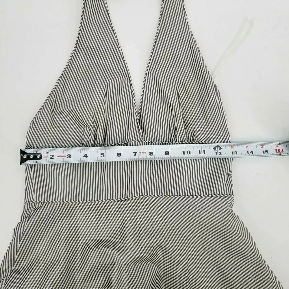 J. Crew‎ Dress White Black Pinstripe Pin Up